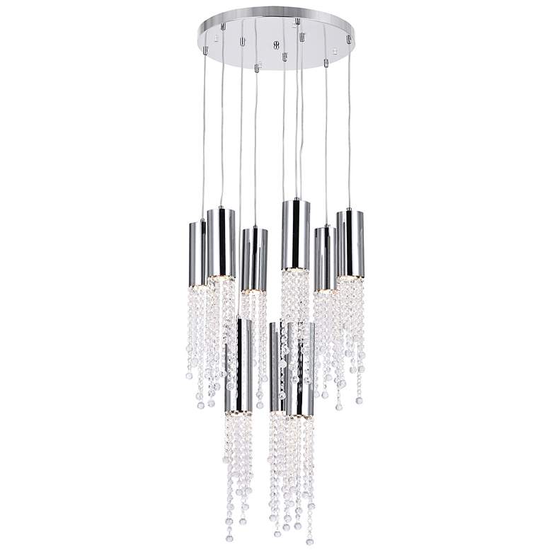 Extended 9 Light 20in Chrome Multi Light Pendant - #9406H | Lamps Plus