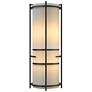 Extended Bars Oil Rubbed Bronze Sconce With Ivory Art Glass