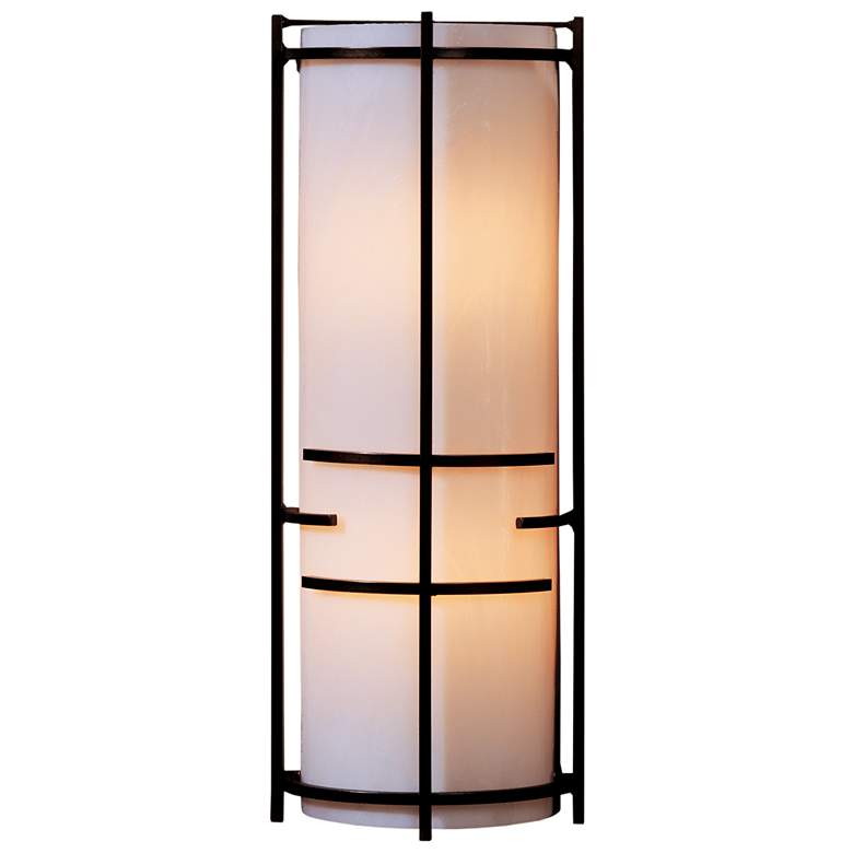 Image 1 Extended Bars Sconce - Bronze Finish - White Art Glass
