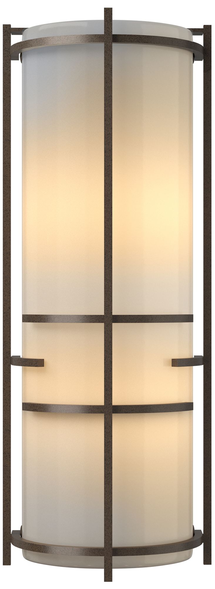 Extended Bars Sconce - Bronze - Ivory Art Glass - Made to Order