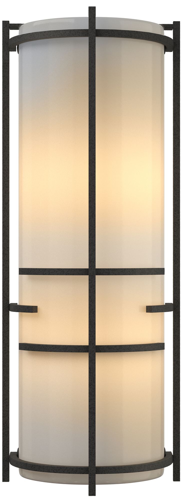 Extended Bars Sconce - Iron - Ivory Art Glass - Made to Order