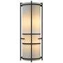 Extended Bars Sconce - Iron - Ivory Art Glass