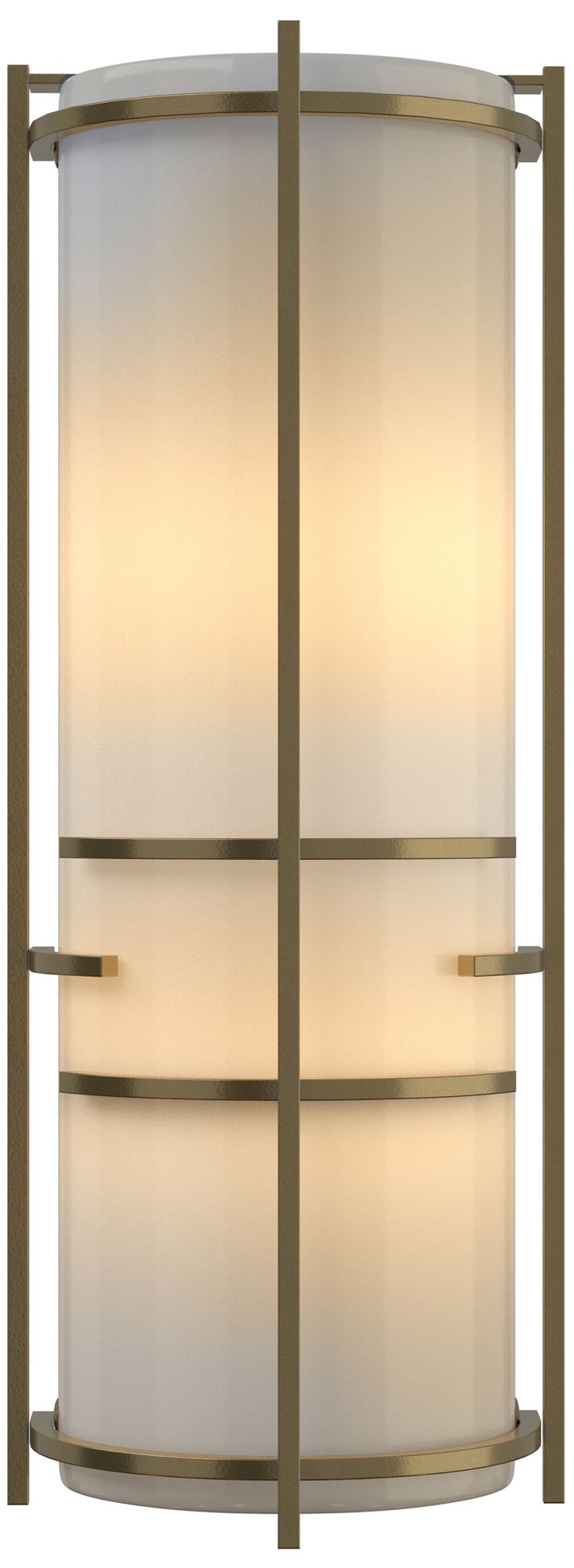 Extended Bars Sconce - Modern Brass - Ivory Art Glass - Made to Order