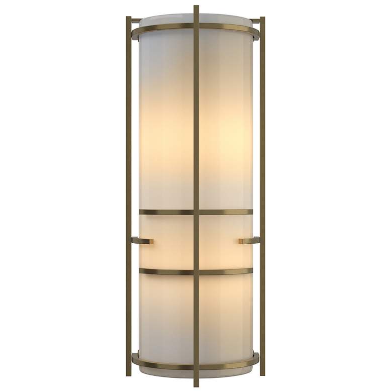 Image 1 Extended Bars Sconce - Modern Brass - Ivory Art Glass