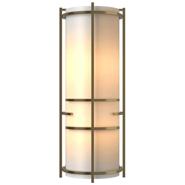 Image 1 Extended Bars Sconce - Modern Brass - White Art Glass