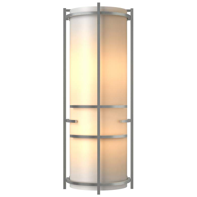 Image 1 Extended Bars Sconce - Platinum - White Art Glass