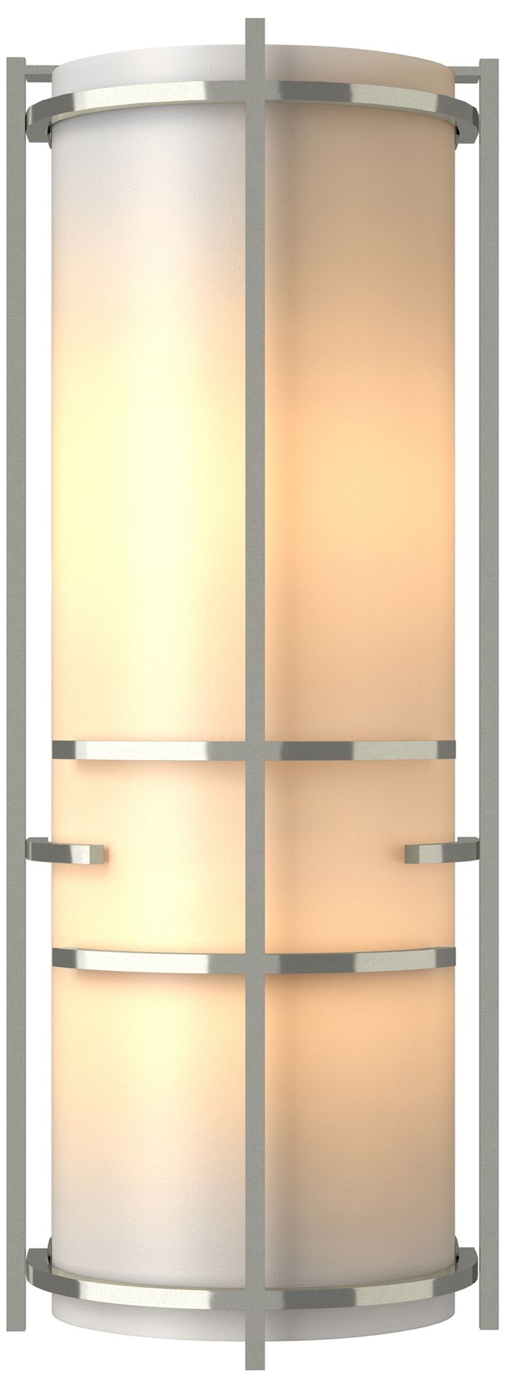 Extended Bars Sconce - Sterling - White Art Glass - Made to Order