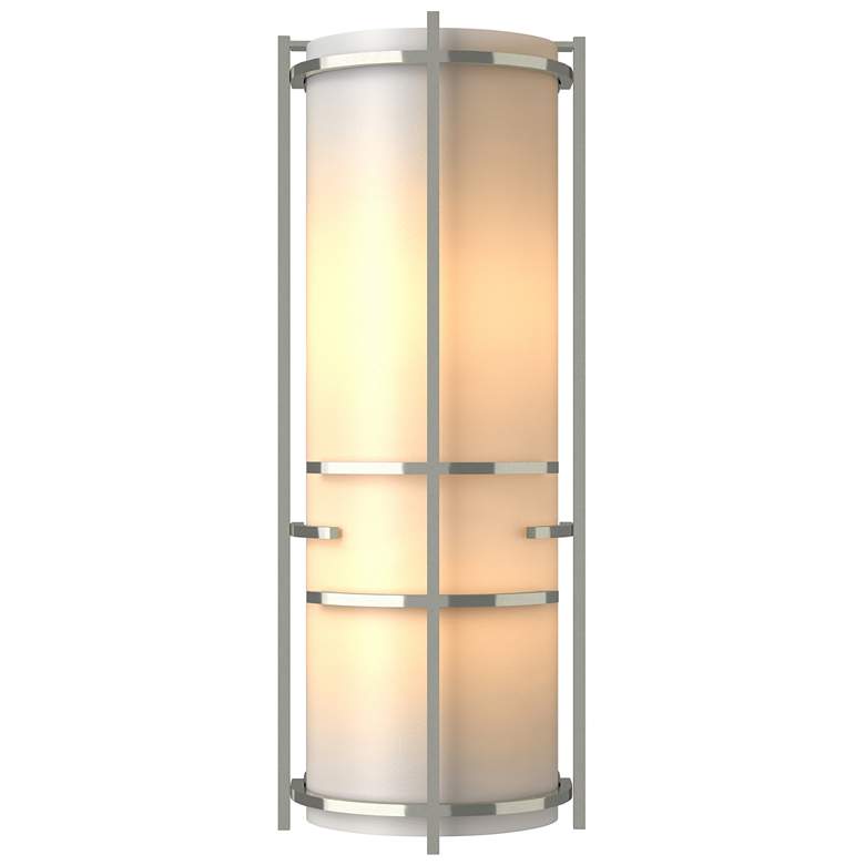 Image 1 Extended Bars Sconce - Sterling - White Art Glass