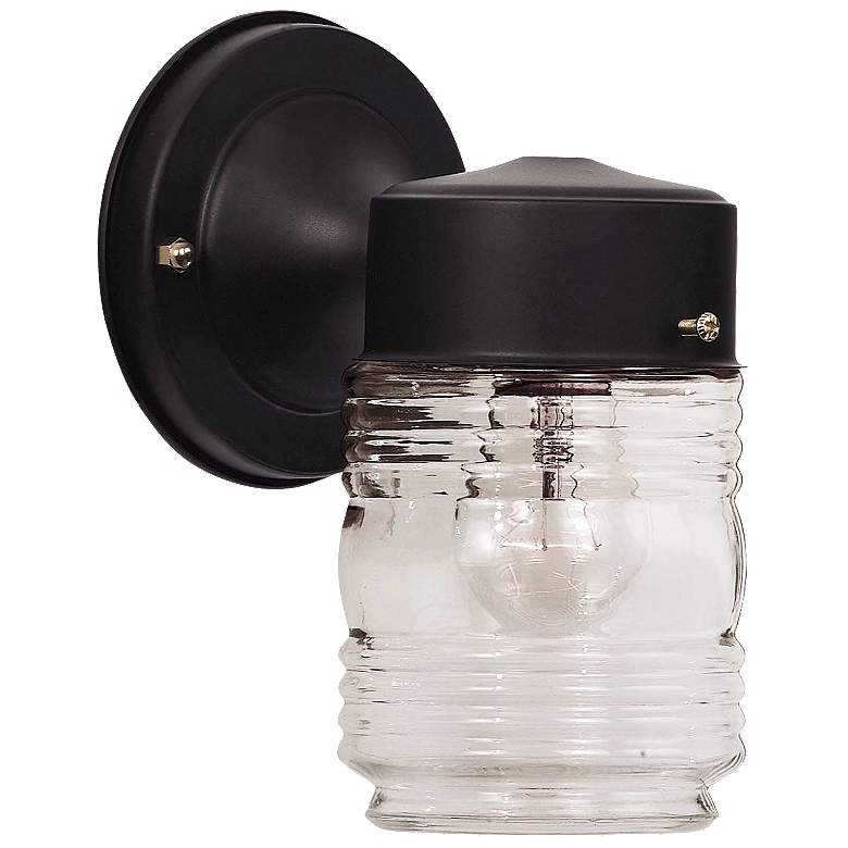 Image 1 Exterior Collections 1-Light Outdoor Wall Lantern in Black