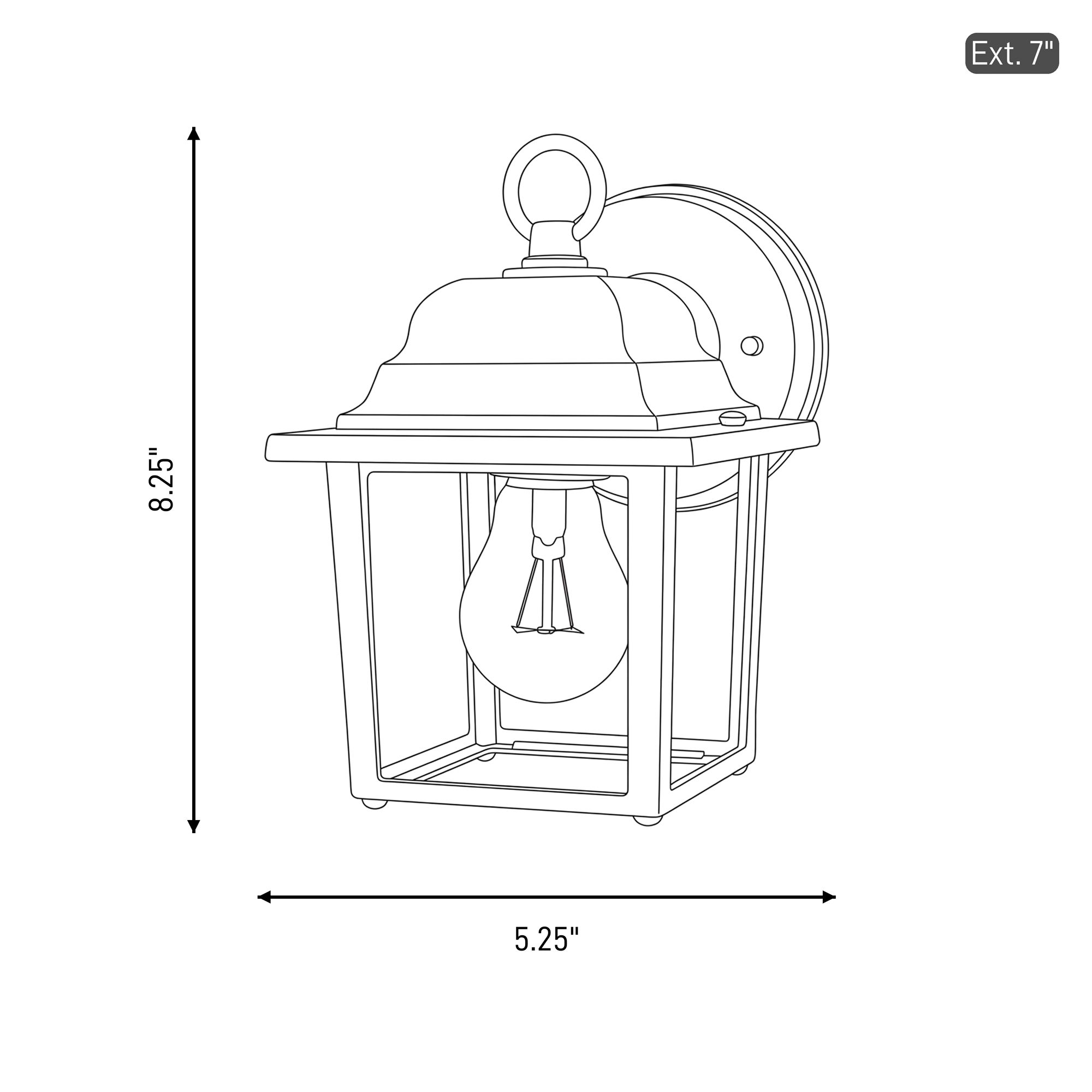 Image 3 Exterior Collections 1-Light Outdoor Wall Lantern in Rustic Bronze more views