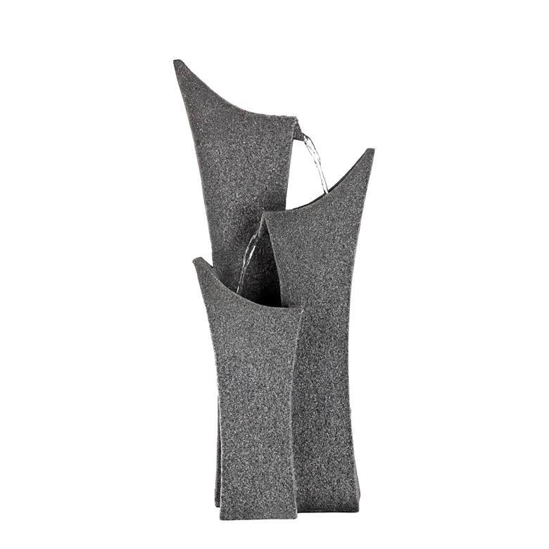 Image 4 Exton 31" High Gray Stone Three Tier Modern Garden Fountain more views