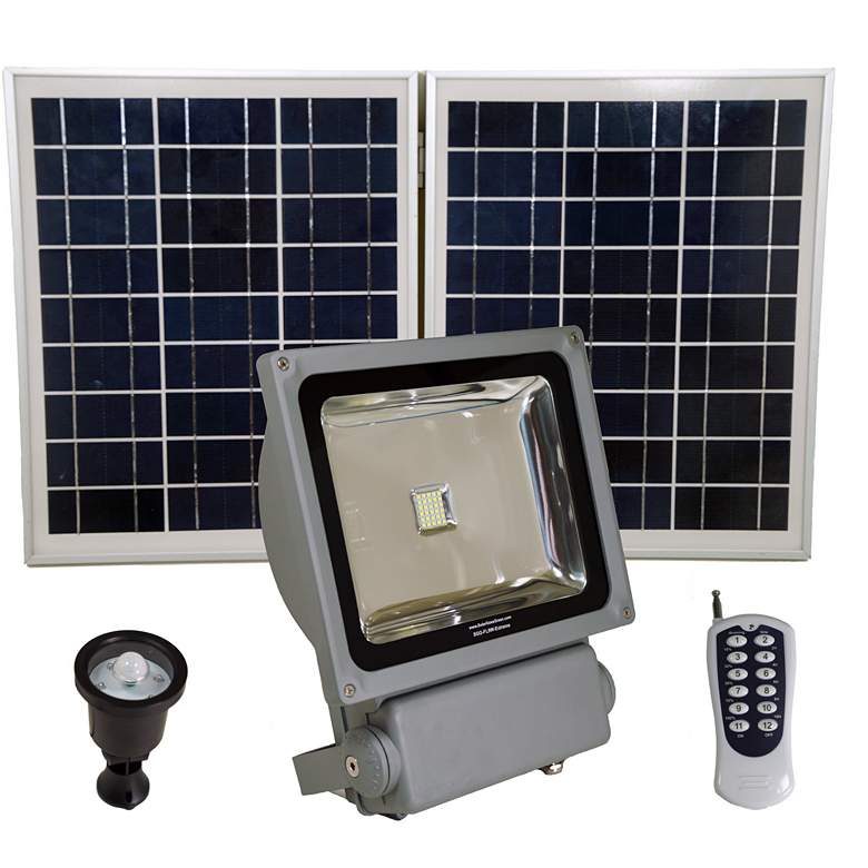 Image 1 Extreme Series 10 1/2 inch High Gray 550lm Solar LED Flood Light