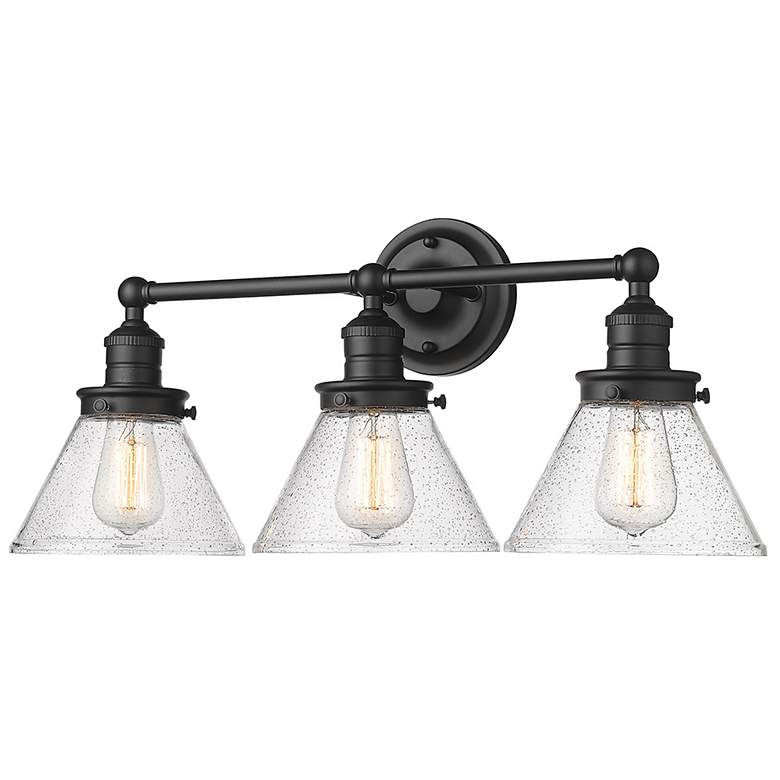 Image 2 Eyden 26" Wide Matte Black 3-Light Bath Light more views