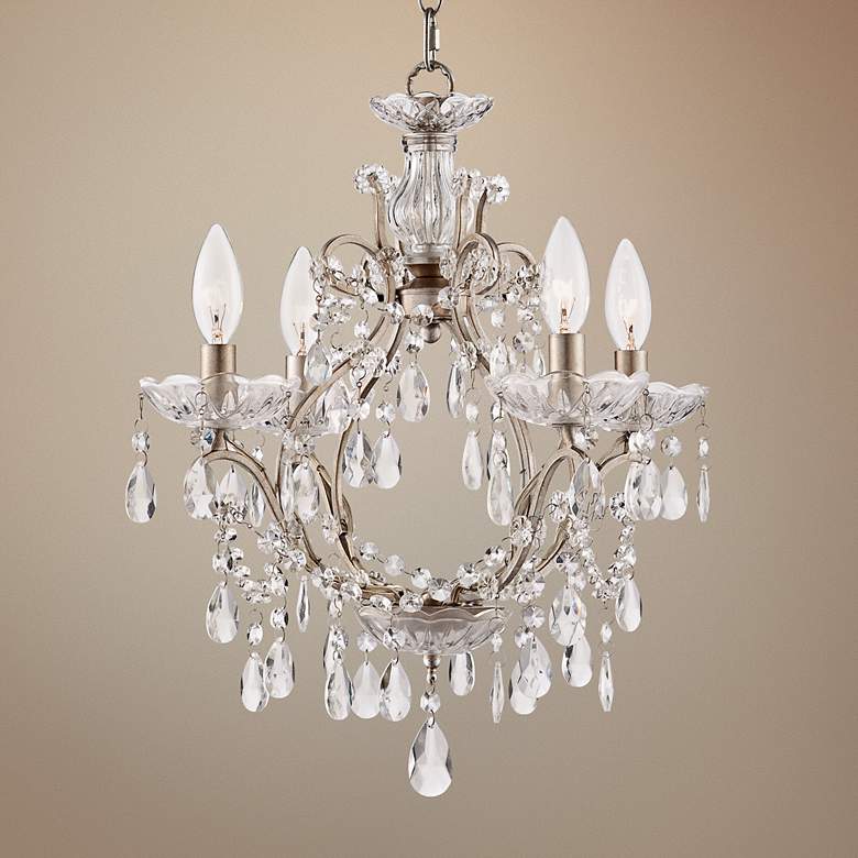 Image 1 Eyja 15 1/2" Wide Silver Crystal Chandelier