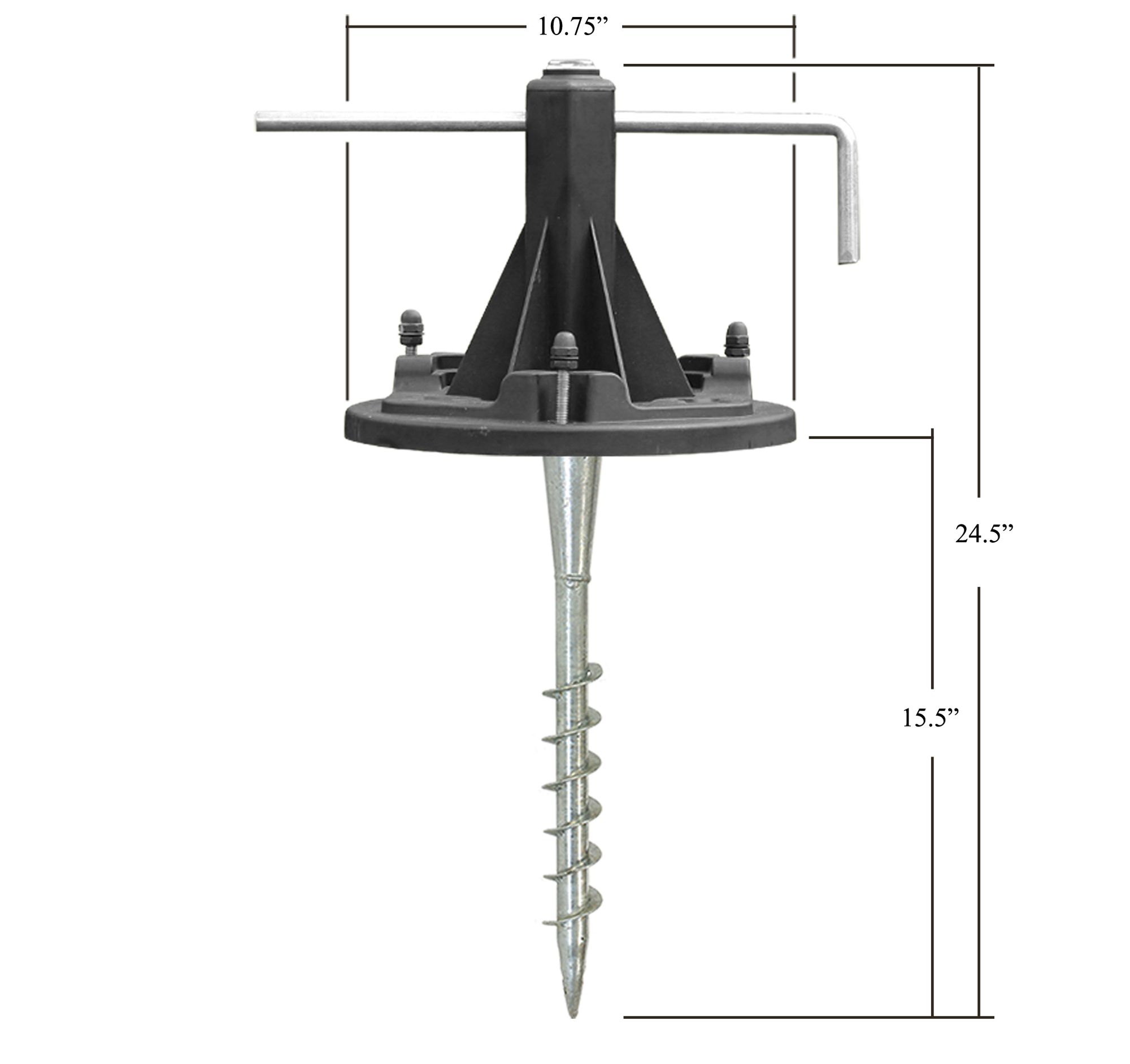 Image 3 EZ Anchor Black Solar Lamp Post Base more views
