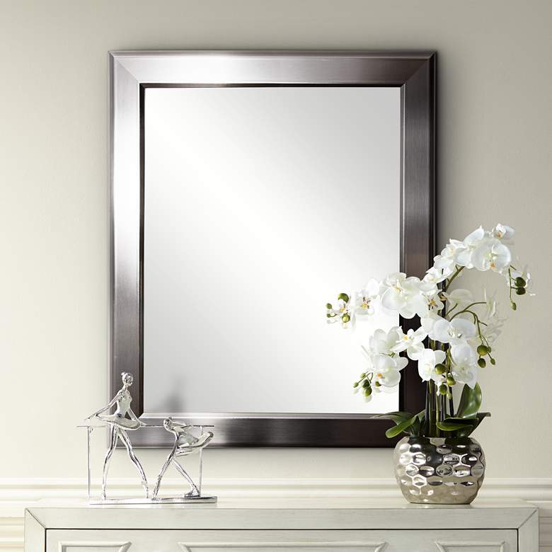 Image 1 Ezel Silver Round Edge 28" x 34" Wall Mirror