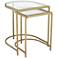 Ezio Gold Metal and Glass Nesting Tables Set of 2