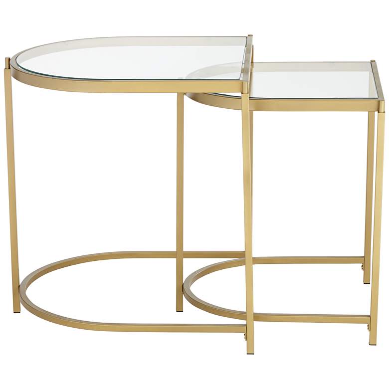 Image 6 Ezio Gold Metal and Glass Nesting Tables Set of 2 more views