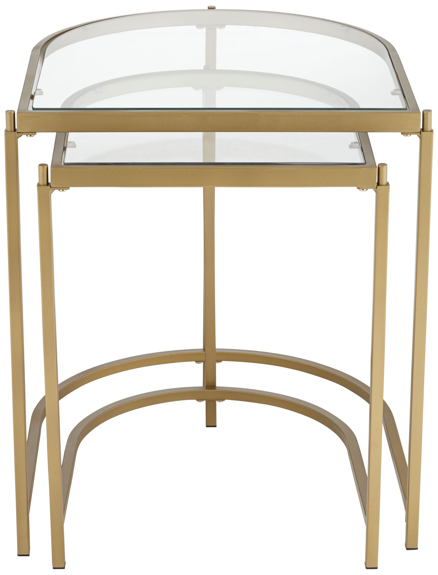 Ezio Gold Metal and Glass Nesting Tables Set of 2 831Y0 Lamps Plus