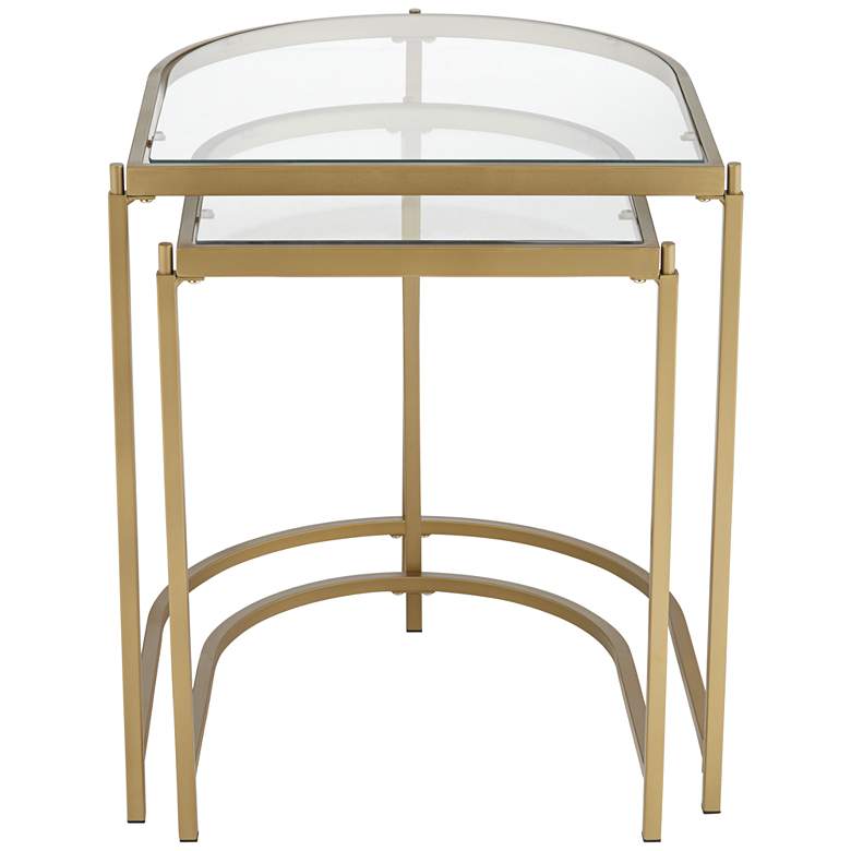 Image 7 Ezio Gold Metal and Glass Nesting Tables Set of 2 more views