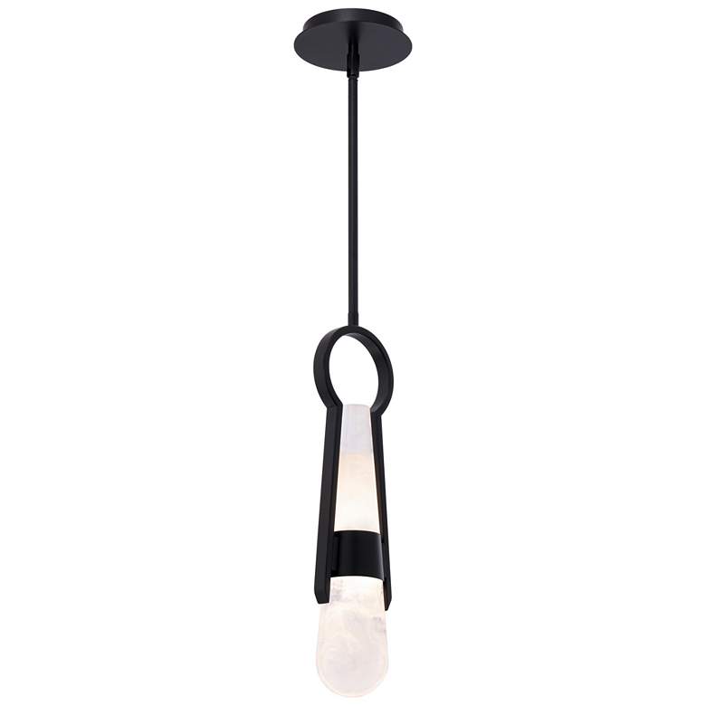 Image 1 Ezra 18.38"H x 4.75"W 2-Light Mini-Pendant in Black