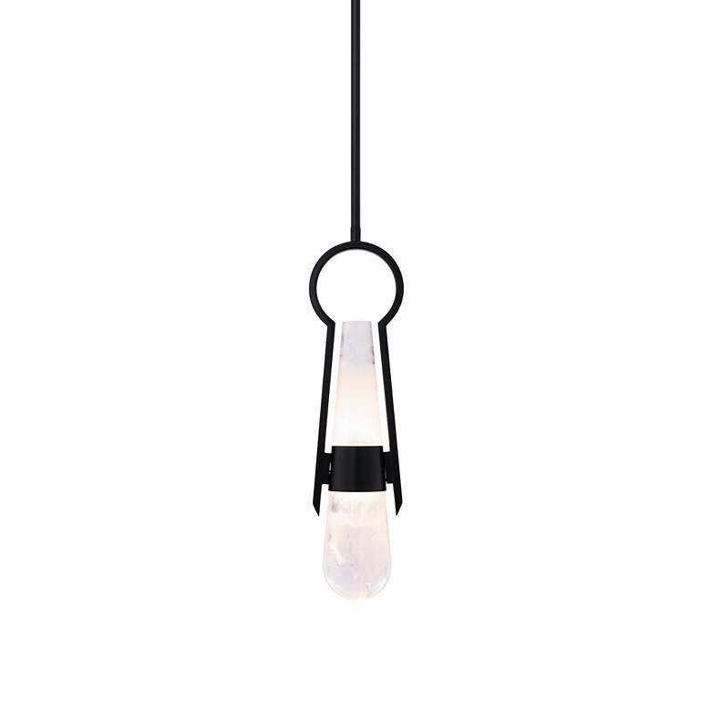 Image 2 Ezra 18.38"H x 4.75"W 2-Light Mini-Pendant in Black more views