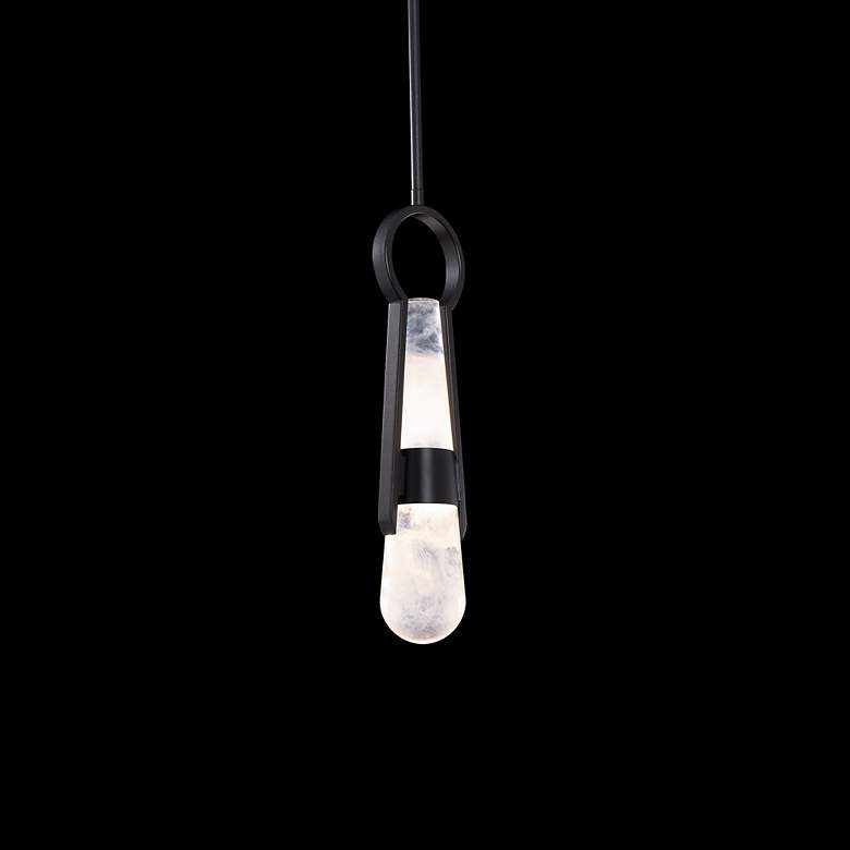 Image 4 Ezra 18.38"H x 4.75"W 2-Light Mini-Pendant in Black more views