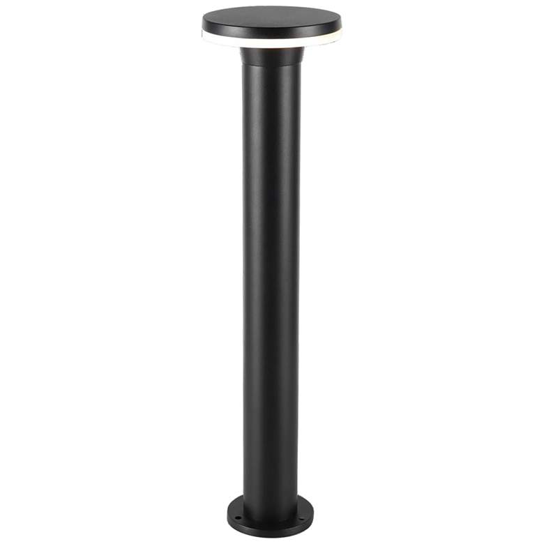 Image 1 Ezra 23 inch High Black Metal Round LED Bollard Path Light