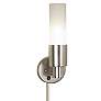 F6229 - Brushed Steel Metal Wall Sconce w/ Frosted Shade