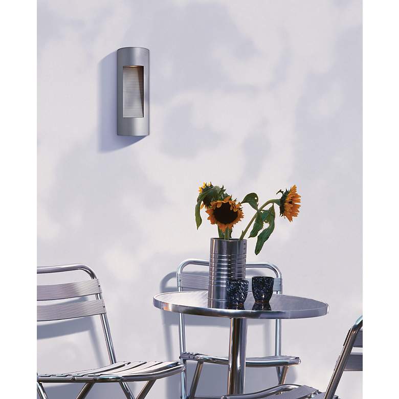 Image 1 Hinkley Luna 16" High Titanium Outdoor Wall Light in scene