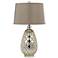 Faberge Egg Shaped Antique Gold Ceramic Table Lamp