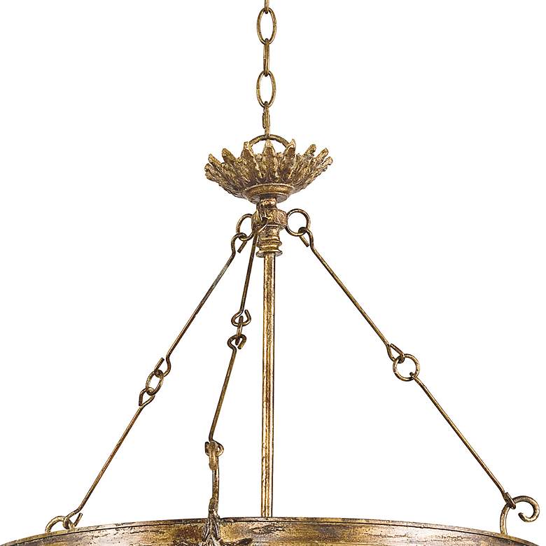 Image 4 Fabian 21 1/2"W Antique Gold Black Wood 3-Light Chandelier more views