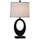 Fabian 29" Black Oval USB Table Lamp with LED Night Light