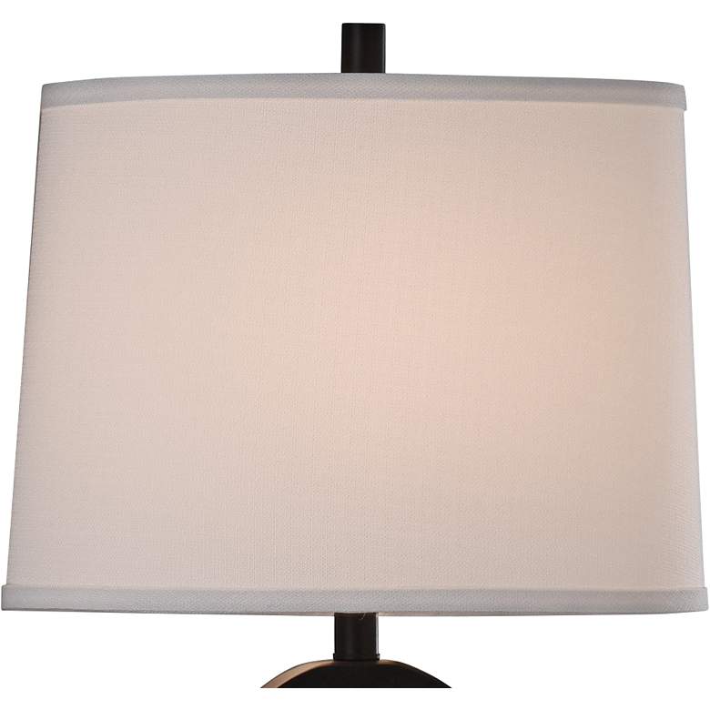 Image 2 Fabian 29" Black Oval USB Table Lamp with LED Night Light more views