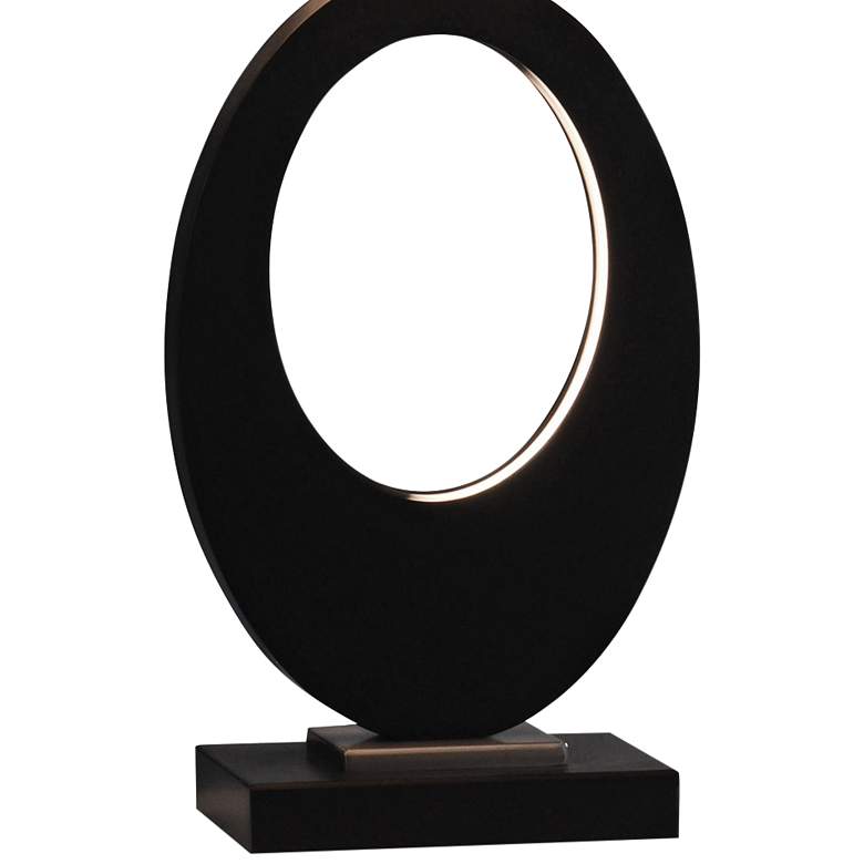 Image 3 Fabian 29" Black Oval USB Table Lamp with LED Night Light more views