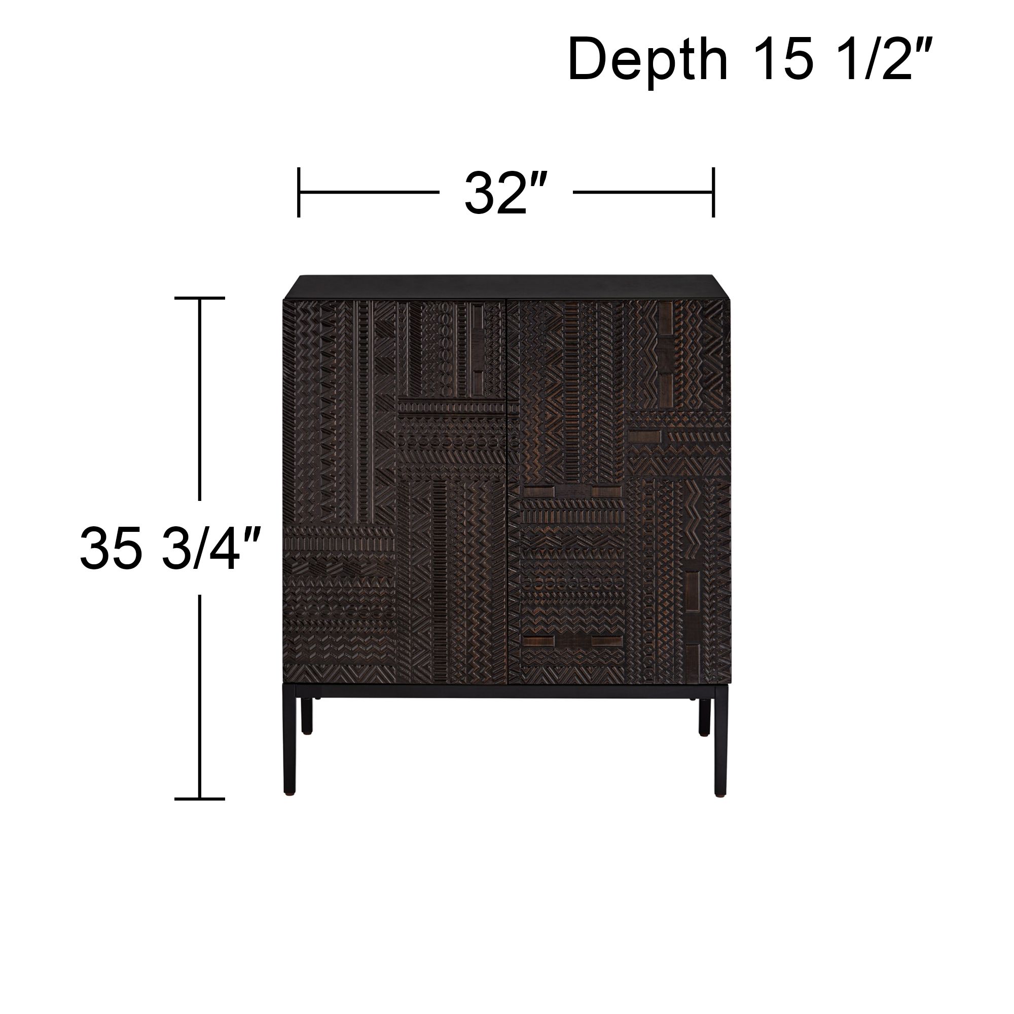 Fabian 32" Wide Charcoal 2-Door Console Table