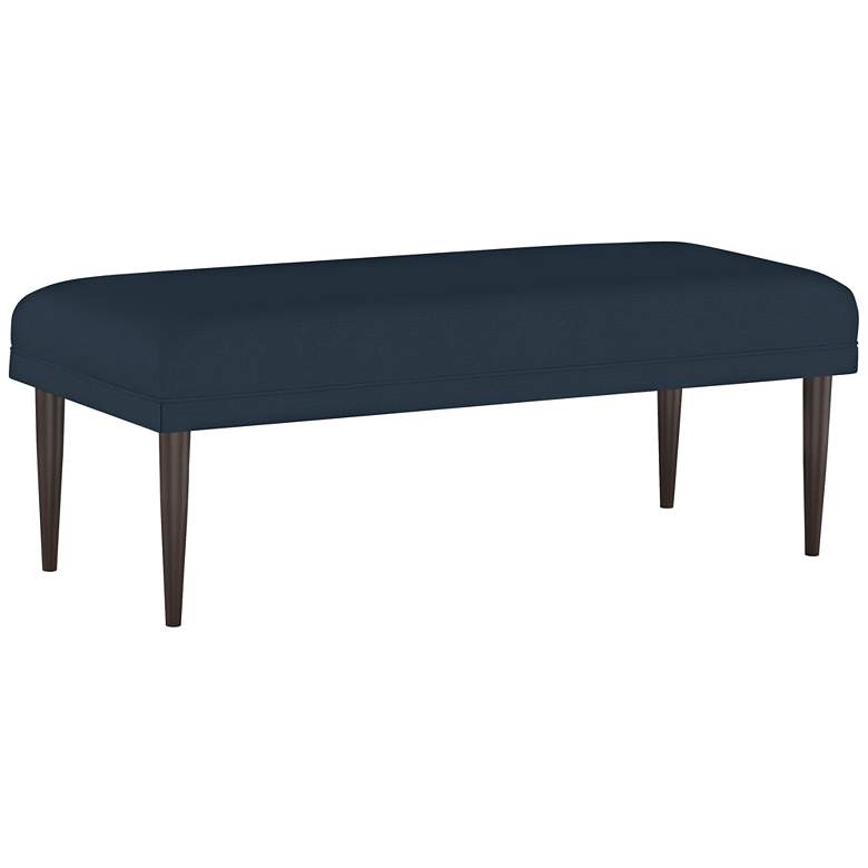 Image 1 Fabian 50" Wide Linen Navy Rectangular Fabric Bench