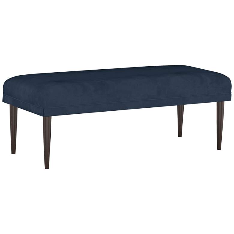 Image 1 Fabian 50" Wide Velvet Ink Rectangular Fabric Bench