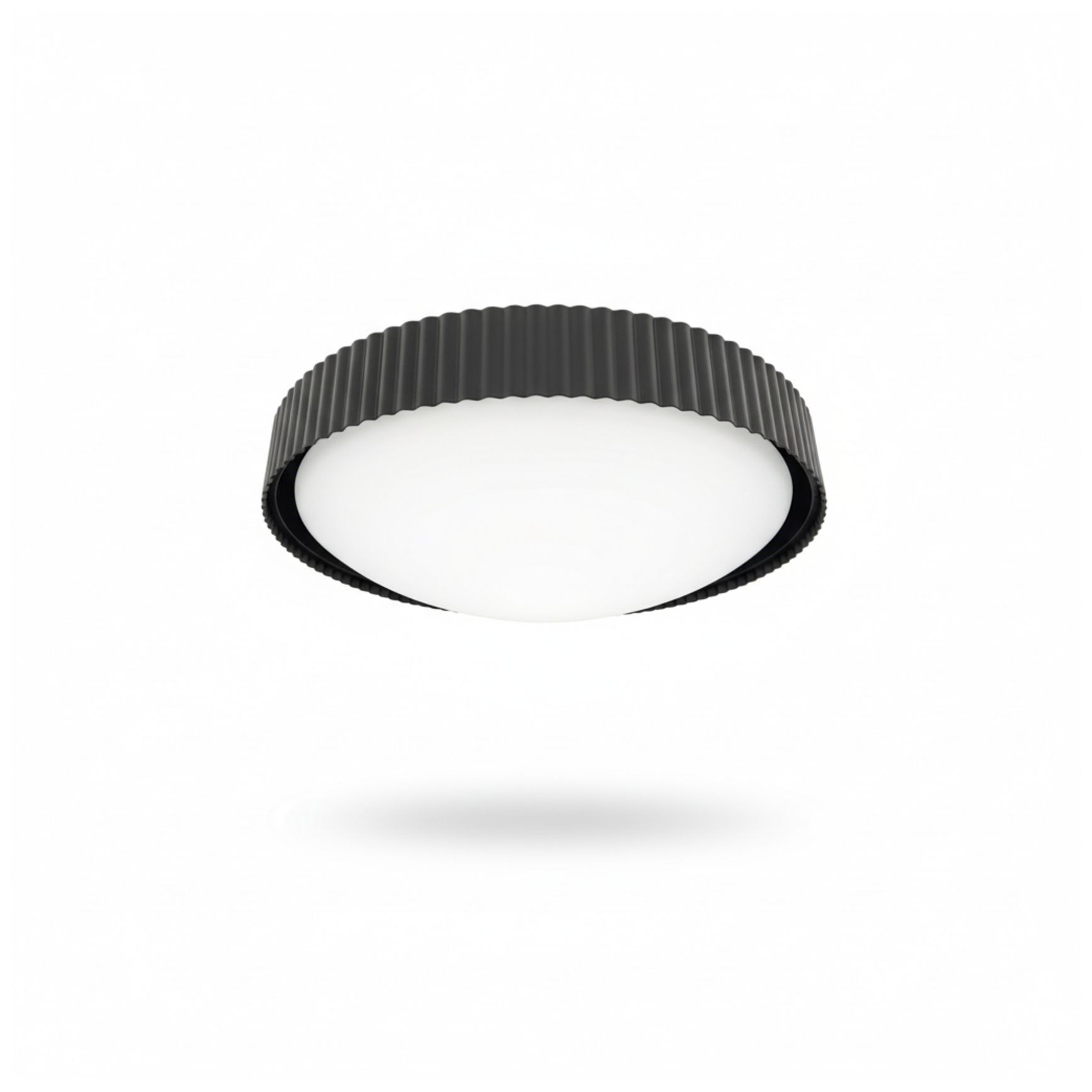Image 2 Fabiana 13" Wide Matte Black, White LED Flush Mount more views
