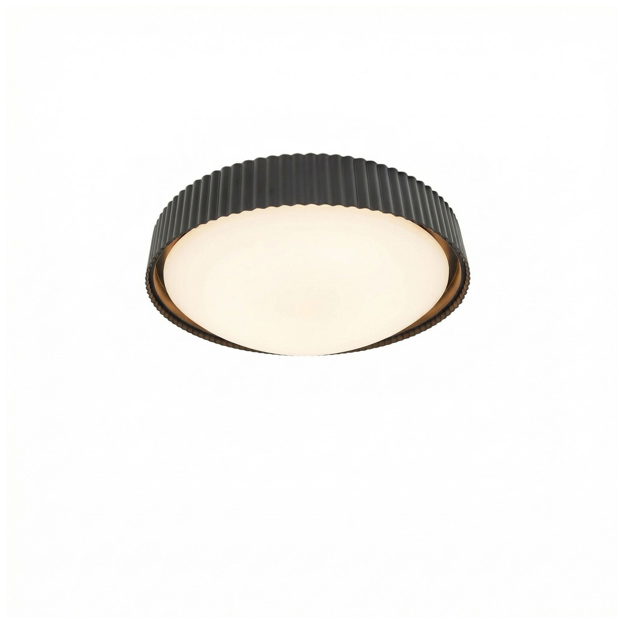 Image 3 Fabiana 13" Wide Matte Black, White LED Flush Mount more views