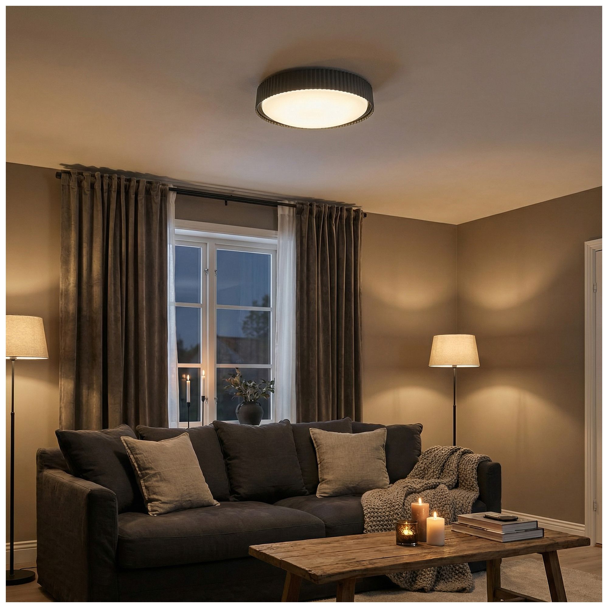 Image 7 Fabiana 13" Wide Matte Black, White LED Flush Mount more views