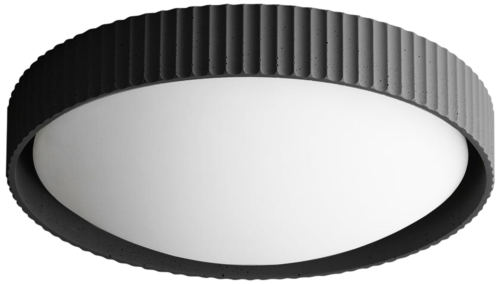 Fabiana 18" Wide Matte Black, White LED Flush Mount