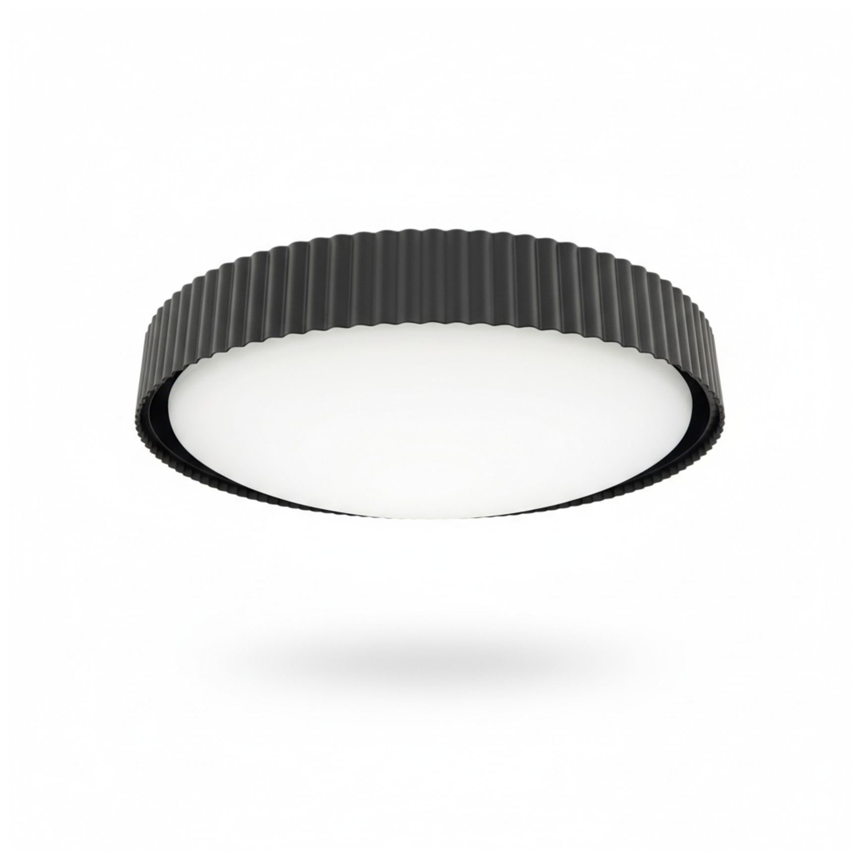 Image 2 Fabiana 18" Wide Matte Black, White LED Flush Mount more views