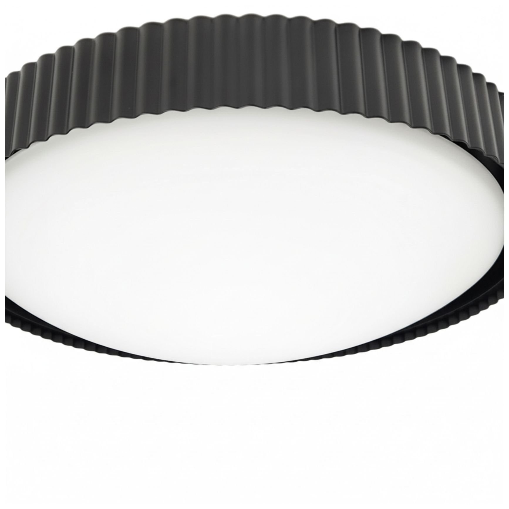 Image 3 Fabiana 18" Wide Matte Black, White LED Flush Mount more views