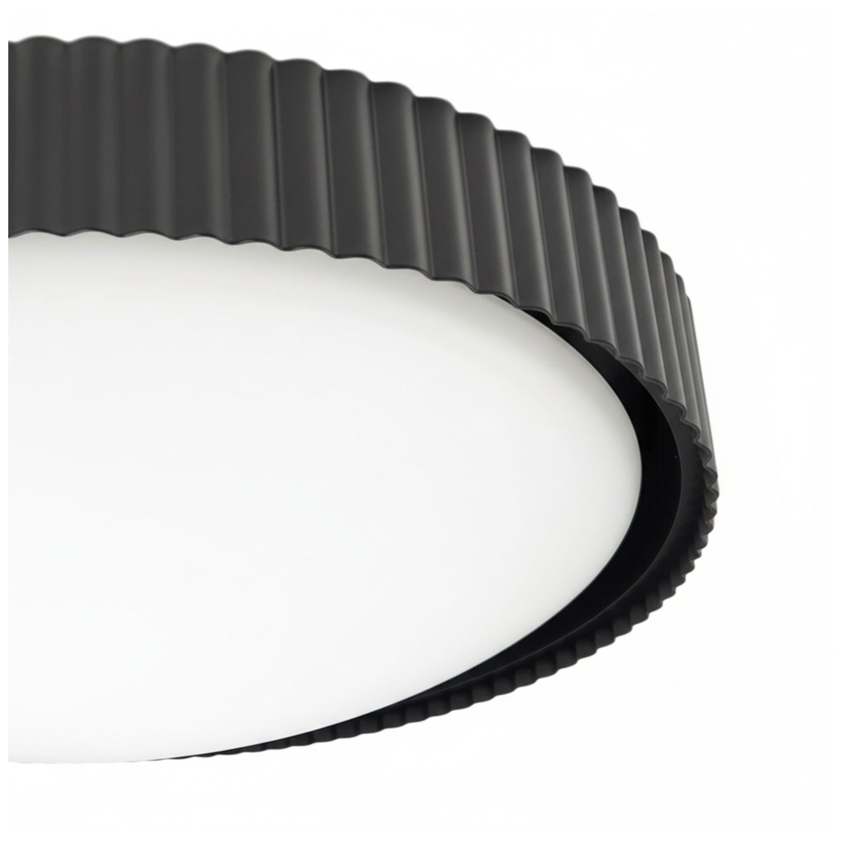 Image 4 Fabiana 18" Wide Matte Black, White LED Flush Mount more views