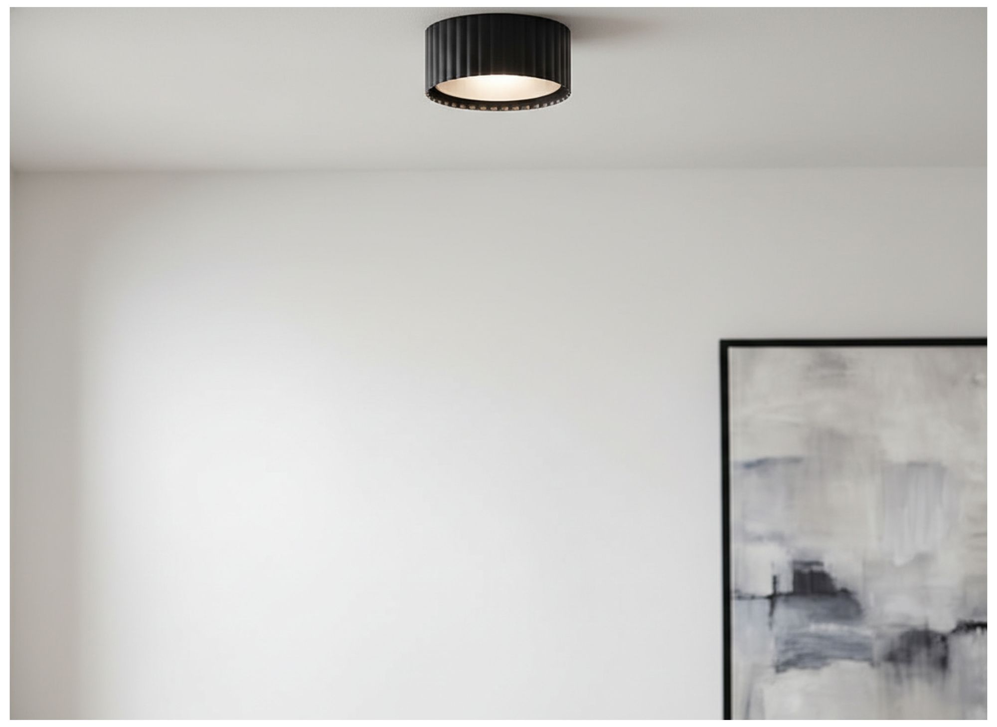 Image 5 Fabiana 5" Wide Matte Black, White LED Flush Mount more views