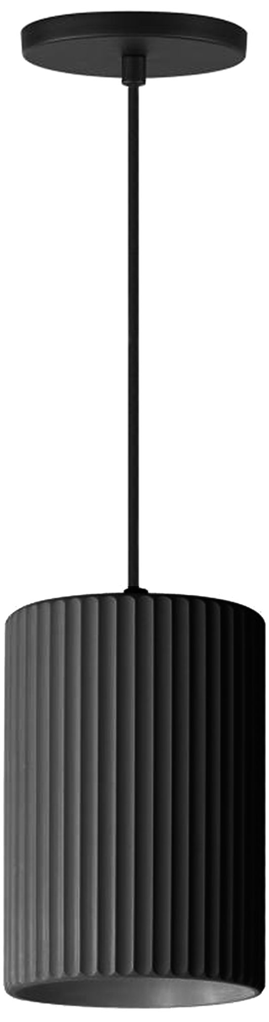 Fabiana 5" Wide Matte Black, White LED Pendant
