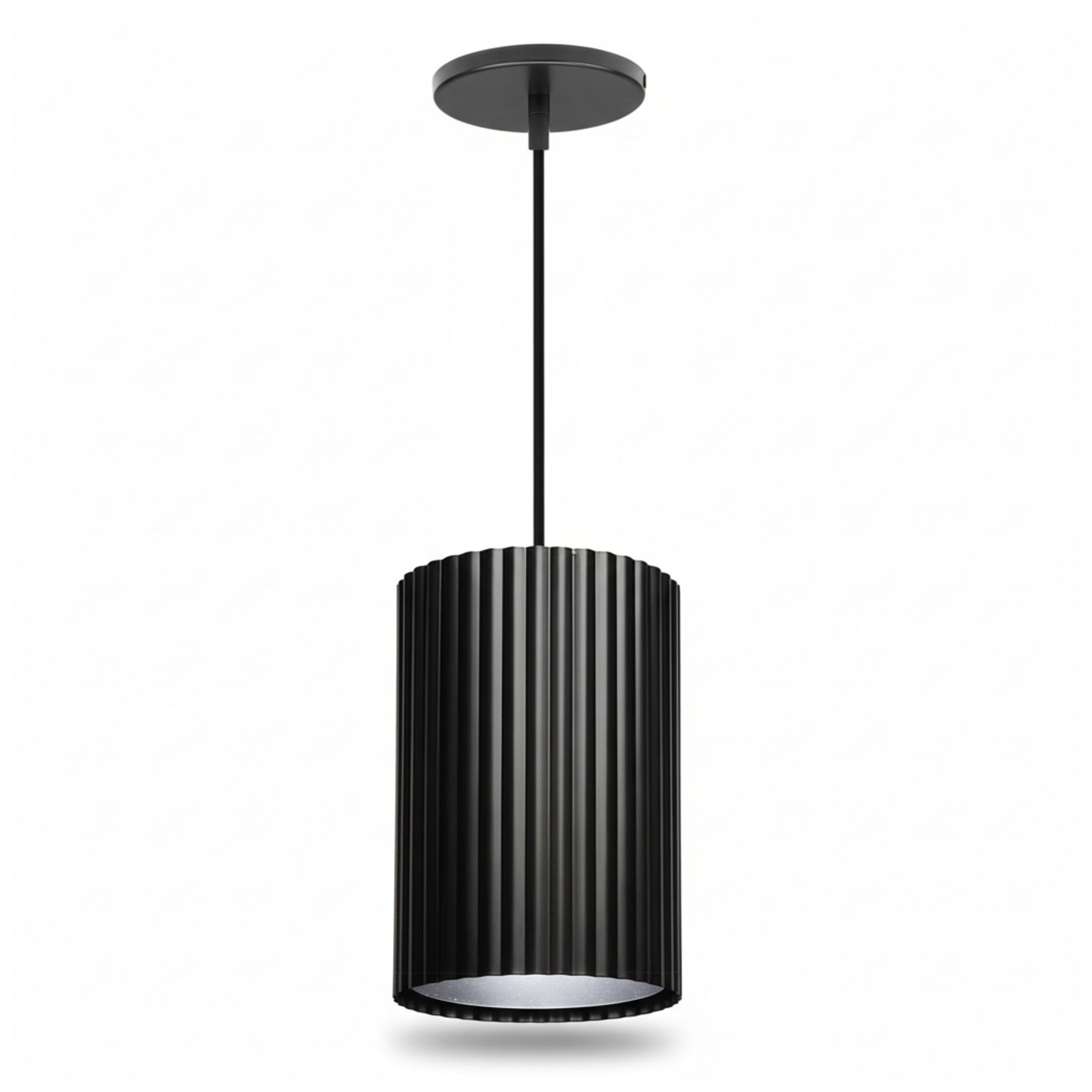 Image 2 Fabiana 5" Wide Matte Black, White LED Pendant more views