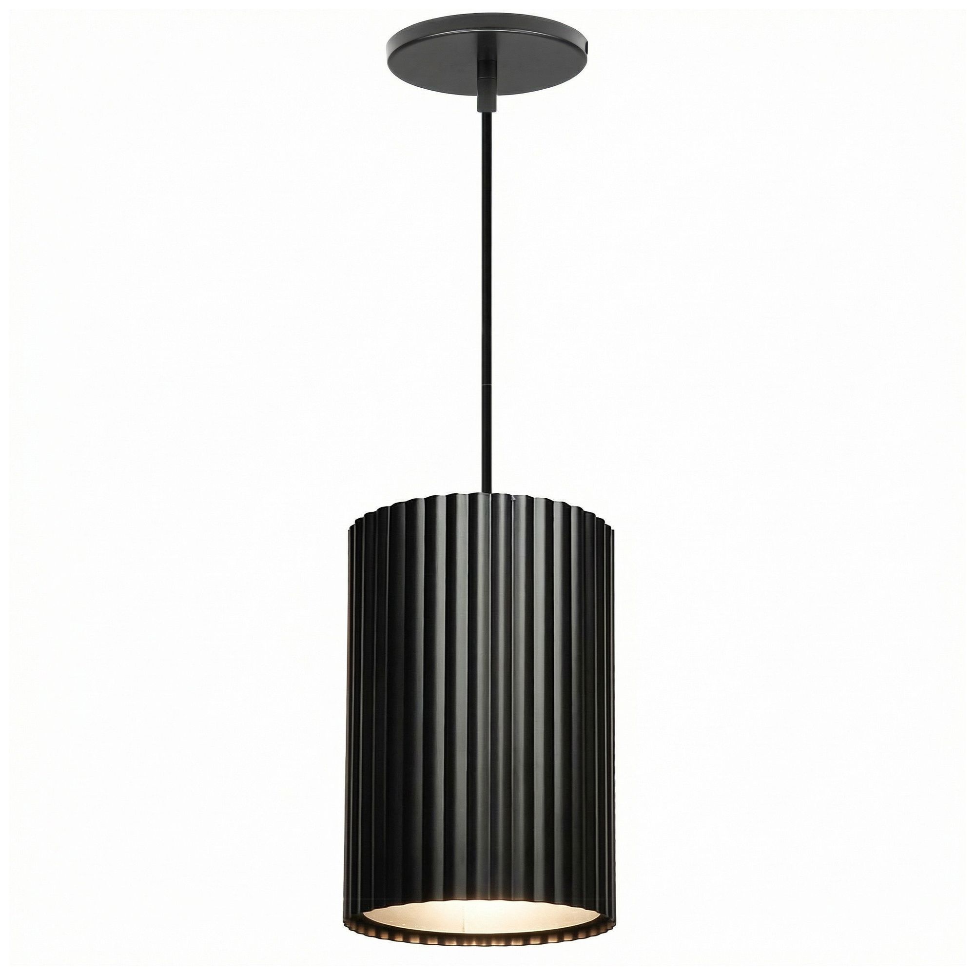 Image 3 Fabiana 5" Wide Matte Black, White LED Pendant more views