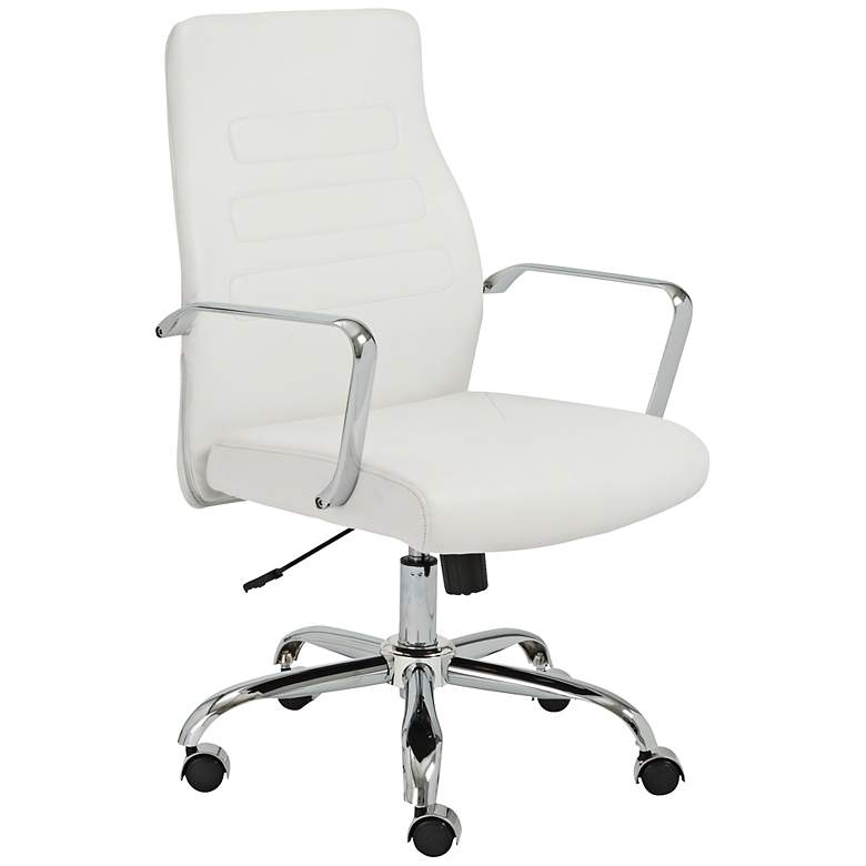 Image 1 Fabianna White Faux Leather Office Chair